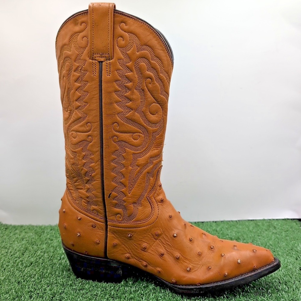 Mezcalero Leather Boot Men's 7 Ostrich Print Western 25EE Amputee - Single Right